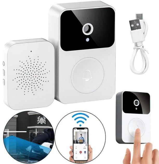Домофон с камерой WiFi и датчиком движения Doorbell X9  Умный дверной многофункциональный видеозвонок, инновационный видеодомофон с удаленным контролем со смартфона, с функцией видеозаписи по срабатыванию датчика движения