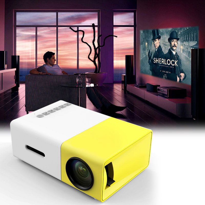 Портативный мини проектор мультимедийный с динамиком Led Projector YG300 Full HD