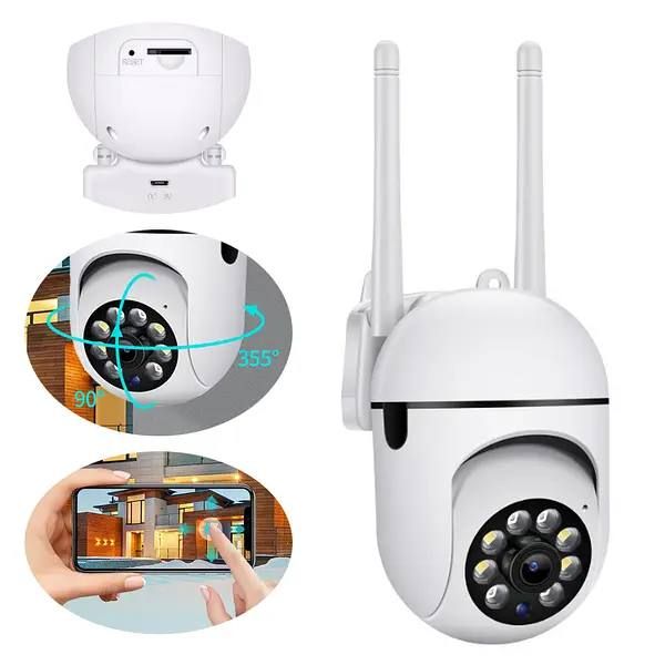 Поворотная камера наружного видеонаблюдения с Wi-Fi CLOUD STORAGE, Уличная поворотная 360° погодозащитная IP-камера, полный угол обзора, с удаленным доступом, ночной съёмкой и датчиком движения и и облачным хранилищем
