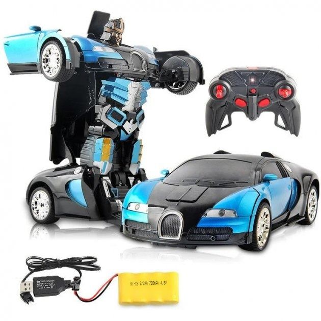 Машинка робот трансформер Bugatti robot car на радиоуправлении