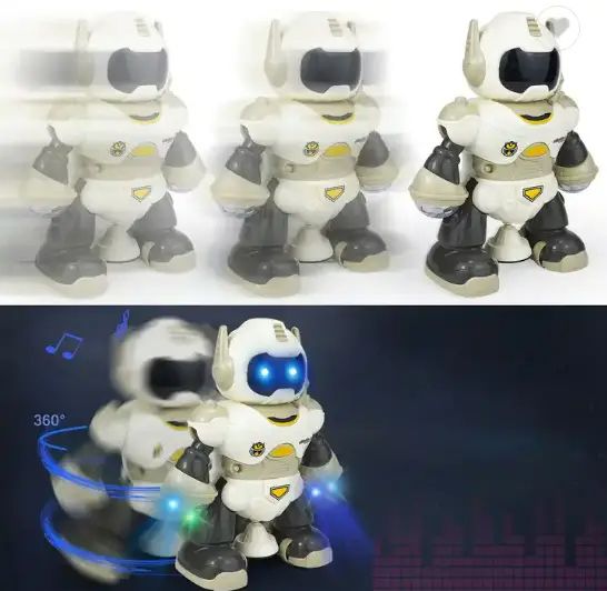 Танцующий интерактивный светящийся робот Rotating Robot на батарейках, Детская музыкальная игрушка робот Robot Light and Music
