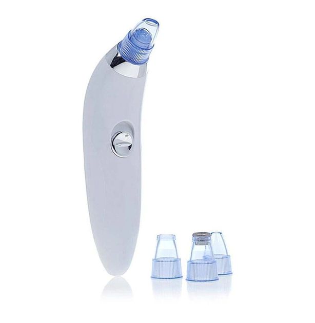 Вакуумный аппарат для чистки лица и пор Derma Suction для профессиональной чистки кожи и пор лица - легкий портативный удобный прибор + 4 насадки, Вакуумный очиститель для самостоятельной очистки в домашних условиях