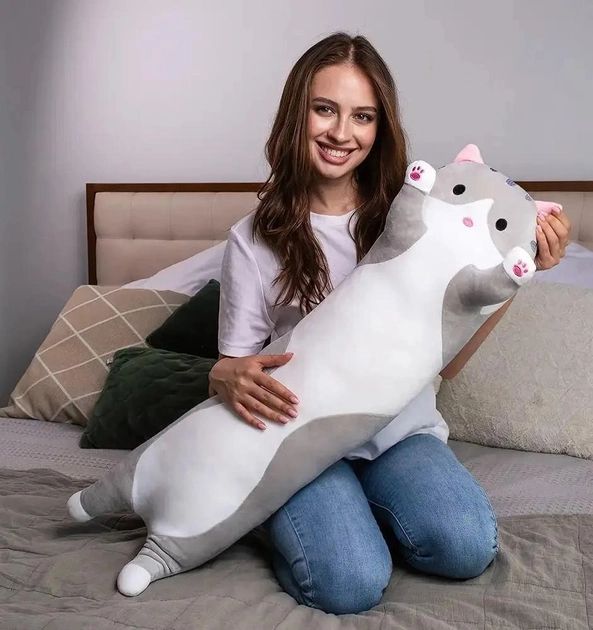 Мягкая игрушка подушка Кот Батон 50см, подушка обнимашка кот батон
