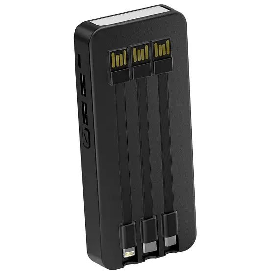 Повербанк Power Bank Viaking N9 50000mAh Black,портативное зарядное устройство с индикатором, фонариком, 2xUSB, MicroUSB, Type-C, Lightning
