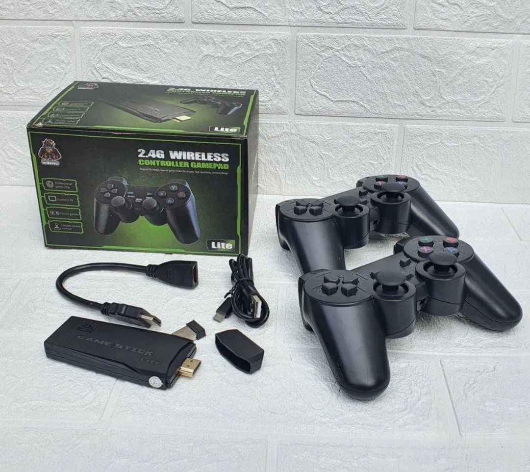 Игровая приставка Game Stick Lite M8 64G Data Frog 4K HDMI два беспроводных джойстика, Игровая консоль 10000 игр