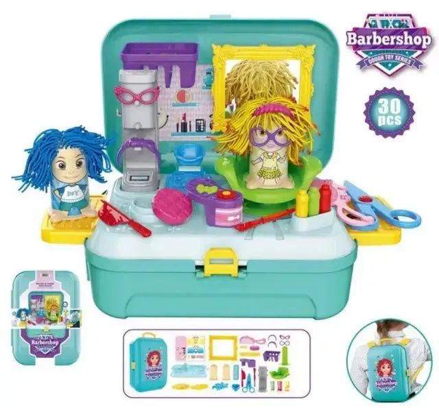 Игровой набор для лепки "Парикмахерская"  в чемодане Barber shop Hairdresser toy, Игровой набор для девочки