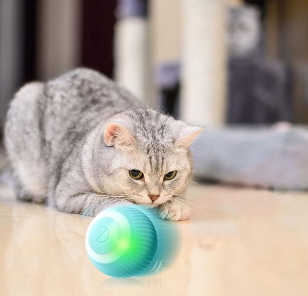 Интерактивная Игрушка для кошки USB smart мяч-шарик PetGravity, умный крутящийся мячик с Led – подсветкой, шарик убегающий с хаотичным движением, развлекательная игрушка для пушистиков