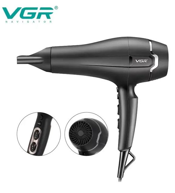 Профессиональный мощный фен для волос VGR V-450 2400 Вт для сушки укладки волос