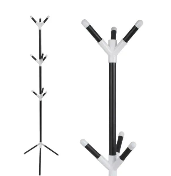 Металлическая напольная вешалка-стойка для одежды Coat Rack 12 крючков, Вешалка для пола с крючками разборная