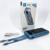 Мобильная зарядка UKC 10000mAh SOLAR, Универсальный Powerbank на солнечной батарее, многофункциональное портативное зарядное устройство, с  LED дисплеем, светодиодным фонариком и множеством портов включая USB, Type-C, Micro USB и Lightning
