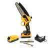 Аккумуляторная цепная мини пила DeWalt DCM160N 24V 4AH шина 20 см на 2 аккумулятора 8" дюймов с автоматической смазкой цепи в кейсе, Веткорез деволт