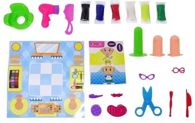 Игровой набор для лепки "Парикмахерская"  в чемодане Barber shop Hairdresser toy, Игровой набор для девочки