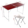 Стол туристический складной для пикника для рыбалки Folding Table 4 стула Коричневый