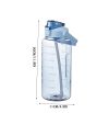 Яркая и практичная универсальная Бутылка для воды 2л с соломинкой и ручкой, герметичная бутылка для спорта с маркировкой и трубочкой для питья, Портативная чашка на тренировки со шкалой емкости