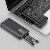 Аккумулятор внешний WUW U40 20 000 мАч 2,1А 4в1,Повербанк универсальный, Power Bank Портативное зарядное устройство для зарядки мобильного телефона,наушников,планшета, хUSB порты и встроенные кабелиType-C, micro usb и lighting с быстрой зарядкой 