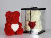 Мишка из 3D роз 40 см Тедди Красный, Медведь из роз