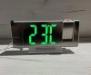 Часы практичные зеркальные с проектором времени 3618LP зеленые, настольные многофункциональные электронные оригинальные часы с проекцией времени на потолок,  с будильником, календарем и встроенным термометром