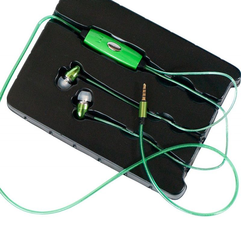 Наушники светящиеся Light Earphone, Вакуумные светодиодные наушники светящиеся в темноте с микрофоном