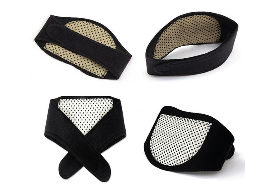 Шейный турмалиновый магнитный бандаж-воротник с магнитными вставками Self heating neck guard band