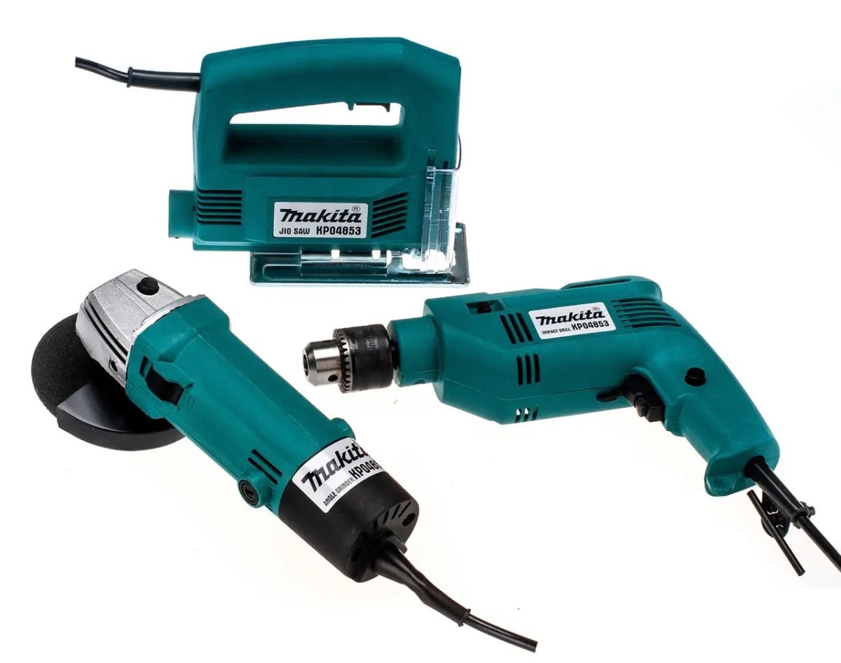 Набор инструментов Makita 3 в 1, ударная дрель, шуруповерт ,лобзик, болгарка, комплект инструментов Макита 3 в 1