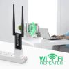 USB Wi-Fi репитер, USB-транслятор усилитель WiFi сигнала на 2 антенны, двухантенный беспроводной расширитель диапазона Wi-Fi сигнала, совместим практически со всеми роутерами, для многокомнатного дома или офиса