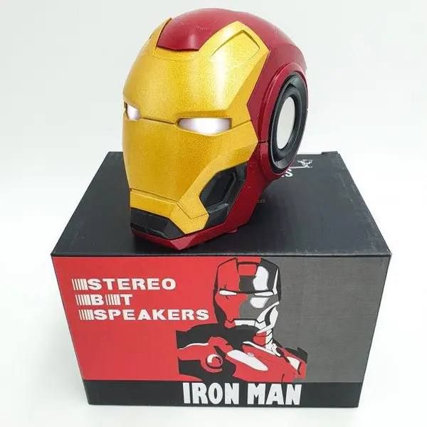Портативная беспроводная Колонка IRON MAN Micro-USB SD/microSD/TF Железный человек Marvel,в стиле шлема железного человека, громкий качественный звук без хрипов и сбоев, из ударопрочного пластика, не боится пыли и брызг воды