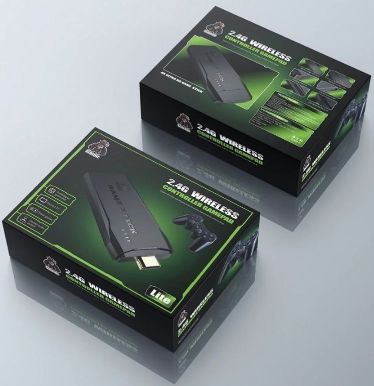 Игровая приставка Game Stick Lite M8 64G Data Frog 4K HDMI два беспроводных джойстика, Игровая консоль 10000 игр