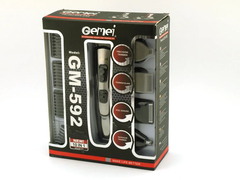 Машинка для стрижки Geemy GM 592 10 в 1, Беспроводная машинка для стрижки, Аккумуляторная машинка для стрижки