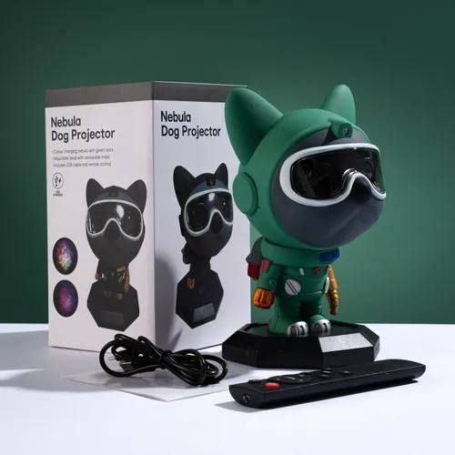 Ночной завораживающий светильник-проектор пёс - Dog Star Lightr, многоцветный проекционный ночник, Ночник-проектор Звездного неба и Галактик Собака-Робот с пультом дистанционного управления , волшебный светильник пес-Астронавт