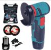 Аккумуляторная мини болгарка Makita 12v с двумя аккумуляторами в кейсе, Электроболгарка 2 диски
