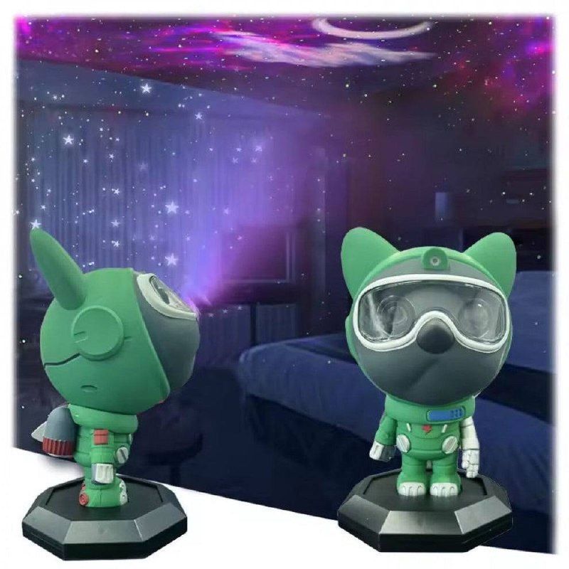 Ночной завораживающий светильник-проектор пёс - Dog Star Lightr, многоцветный проекционный ночник, Ночник-проектор Звездного неба и Галактик Собака-Робот с пультом дистанционного управления , волшебный светильник пес-Астронавт