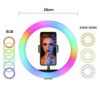 Кольцевая светодиодная LED лампа MJ26 RGB 26 см для селфи, фото и видео, студийный свет