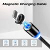 Магнитный кабель для зарядки 3 в 1 X-Cable с круглым разъемом micro USB, Type C, lightning