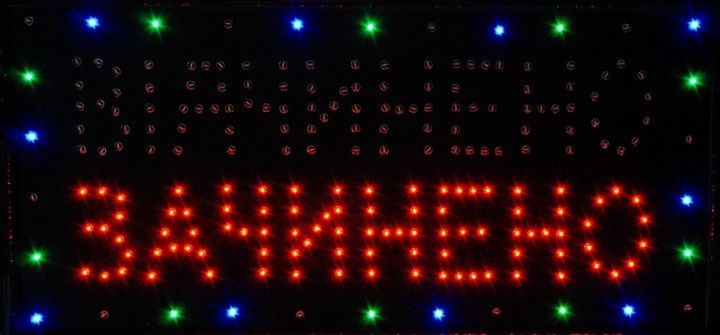 Светодиодная LED вывеска Відчинено-Зачинено, 55x35 см