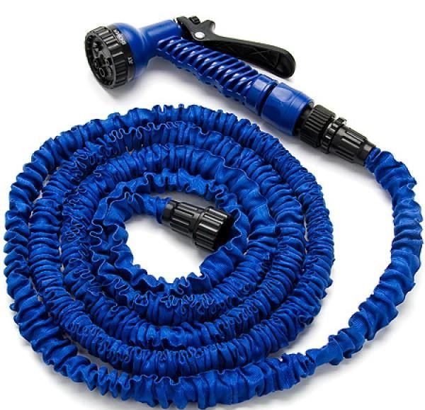 Компактный универсальный легкий Шланг садовый для полива Magic Hose 75 метров растягивающийся с распылителем, увеличивается и уменьшается автоматически, сверхпрочный и износостойкий поливочный с пулевизатором