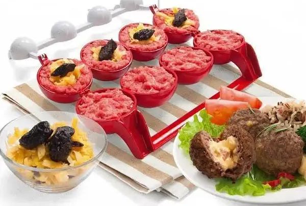 Удобная практичная Форма Для Котлет С Начинкой Stuffed Ball Maker, для быстрого и легкого изготовления мясных фаршированных шариков, для приготовления фрикаделек с начинкой, для формирования тефтелей