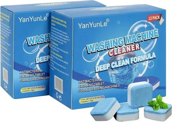 Антибактериальное Средство для чистки стиральной машины Washing Machin Cleaner, Таблетки по уходу за бытовой техникой, для очистки и удаления запаха остатков грязи и налета, для всех моделей стиральных машин