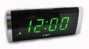 Стильные часы с будильником vst-730-4 салатовые