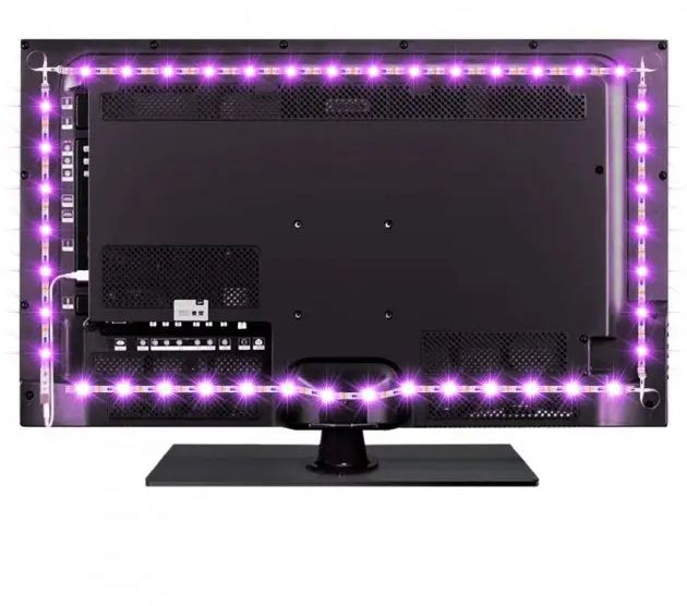 Cветодиодная лента LED с пультом 5050 RGB 2 м от USB, Фоновая RGB подсветка для телевизора, светодиодная лента от Power Bank