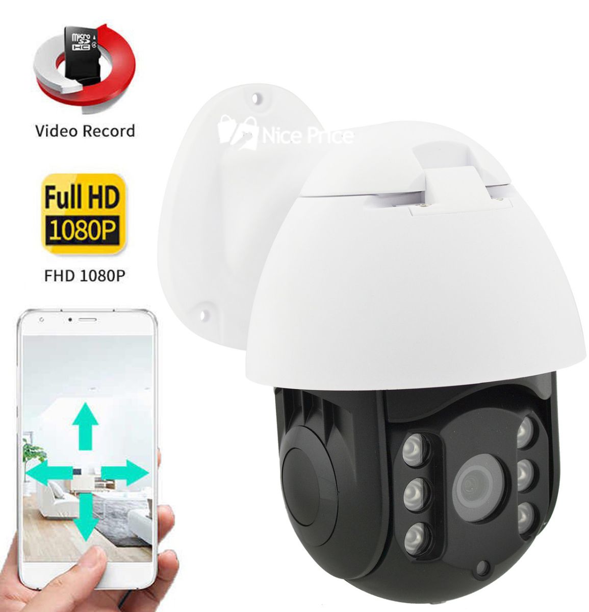 Уличная поворотная IP камера видеонаблюдения RIAS 19H WiFi Full-HD
