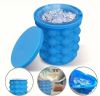 Практичная удобная Силиконовая Форма ведро для льда Ice Cube Maker Genie, круглое ведёрко для охлаждения напитков в бутылках, для заморозки льда, портативная с крышкой, ледница, для кубиков льда, быстрое охлаждение,ледяные шарики