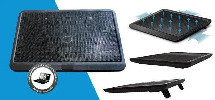 Портативная универсальная удобная Подставка для ноутбука N19 от  USB, компактная охлаждающая подставка-кулер, для оптимального температурного режима, предохраняет ваш ноутбук от перегрева, регулируется по высоте, удобные откидные ножки