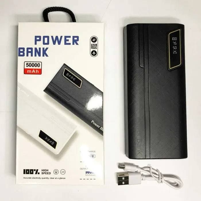 Power bank UN-3104 50000 mAh Мобильная зарядка внешний аккумулятор 2 USB порта, внешний аккумулятор повербанк с фонариком