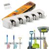 Настенный держатель-органайзер для швабр и щеток Broom Holder, Универсальный фиксатор швабры