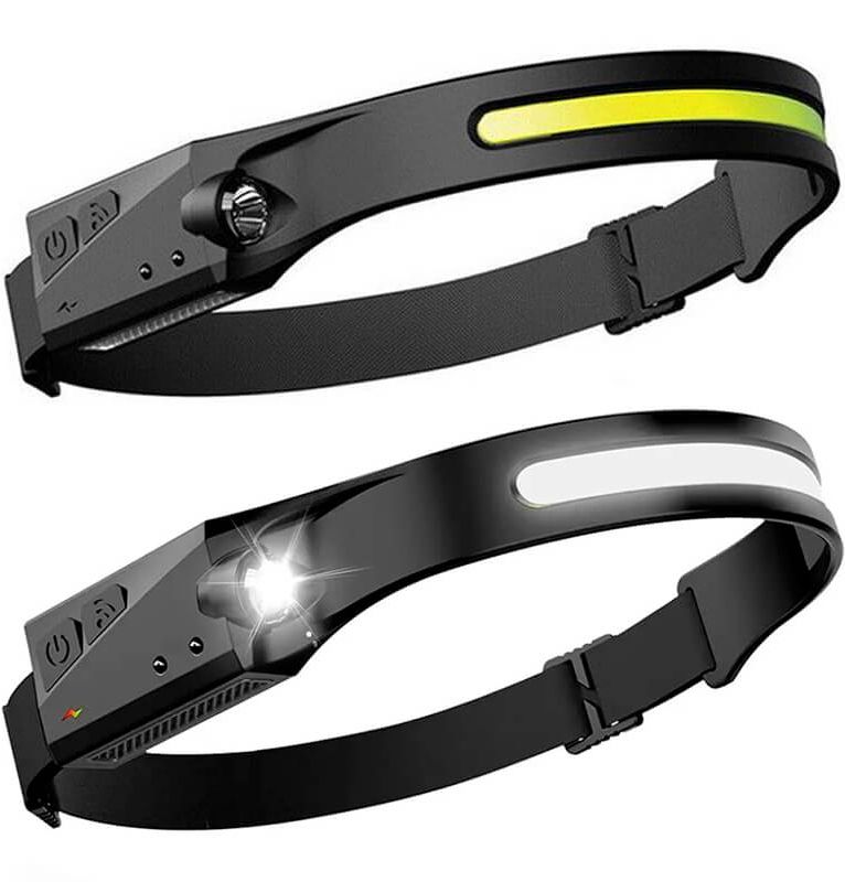 Налобный фонарик 2в1 BL-G28-XPE+COB с сенсором и датчиком движения, фонарь аккумуляторный фонарь аккумуляторный Type-C
