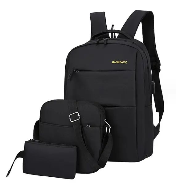 Рюкзак городской 3в1 Backpack 9018 с сумкой и кошельком, 18л, Портфель с сумкой и кошельком 42х33х10см, рюкзак для ноутбука