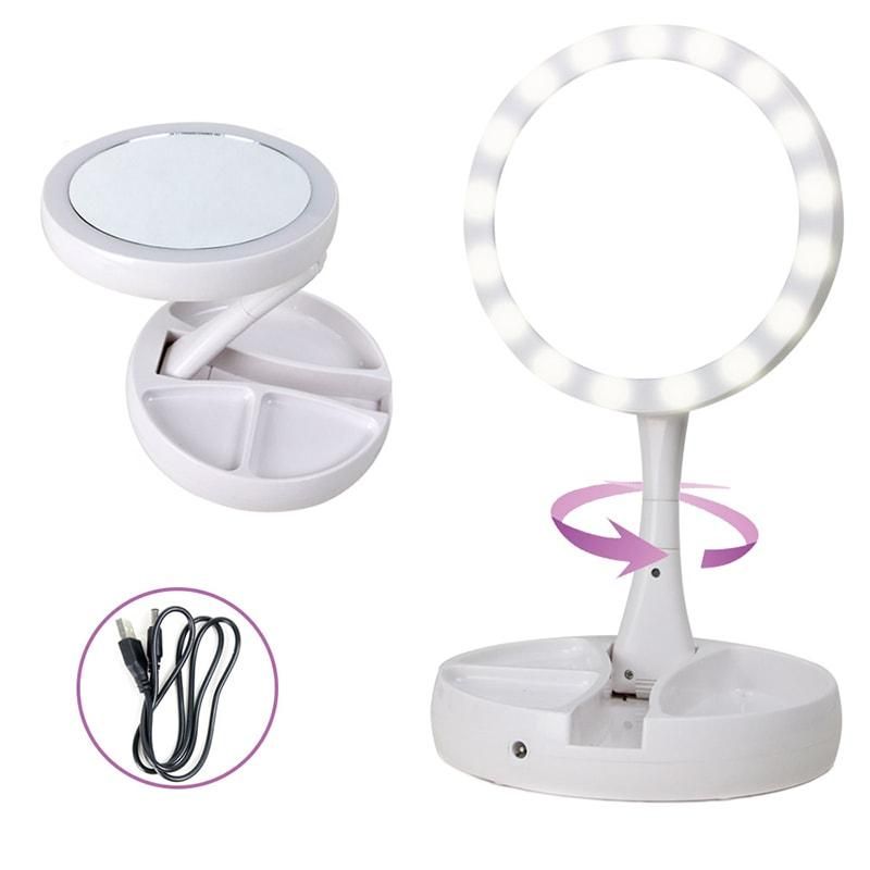 Косметическое зеркало с подсветкой My Fold Mirror Двухстороннее