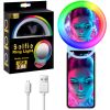Кольцевая селфи-лампа с зеркалом на телефон  Selfie Ring Light H8-1, кольцевая лапма для телефона Rgb